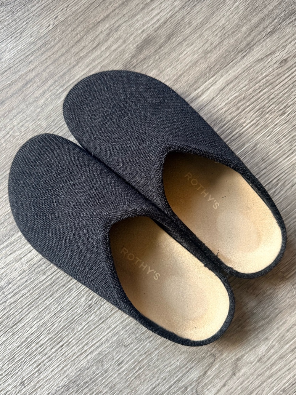 Rothy's Black Knit Slip-On Mules